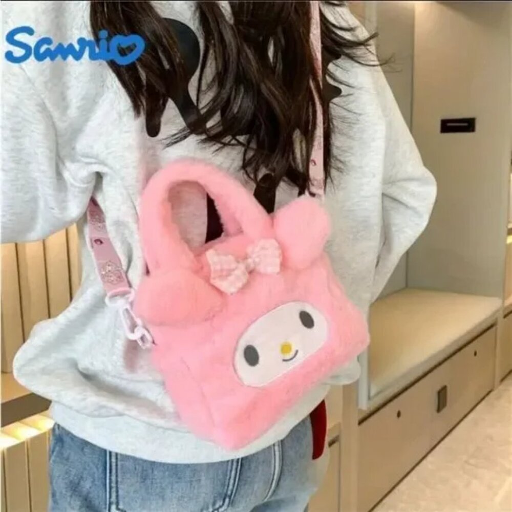 SANRIO My Melody Fuzzy Crossbody‎ Bag w/Matching Strap (BRAND-NEW & SUPER CUTE!)